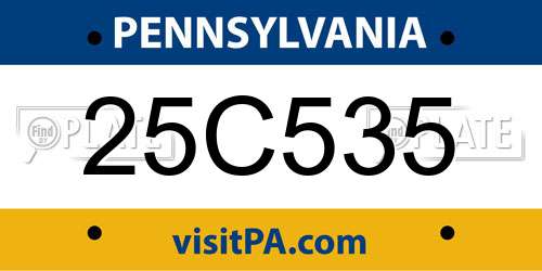 25C535 Pennsylvania License Plate