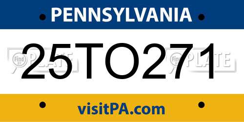 25TO271 Pennsylvania License Plate