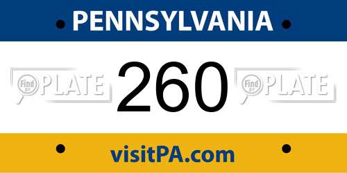 260 Pennsylvania License Plate
