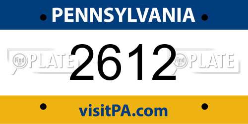 2612 Pennsylvania License Plate