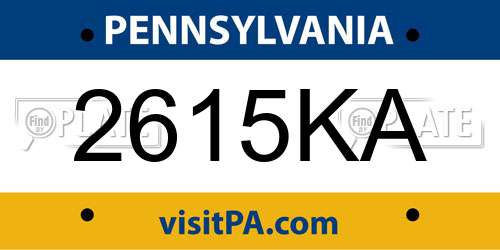 2615KA Pennsylvania License Plate