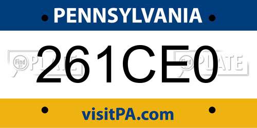 261CE0 Pennsylvania License Plate