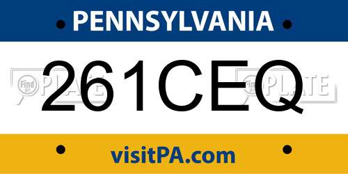 261CEQ Pennsylvania License Plate
