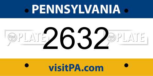 2632 Pennsylvania License Plate