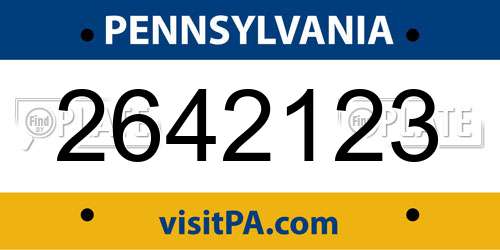 2642123 Pennsylvania License Plate