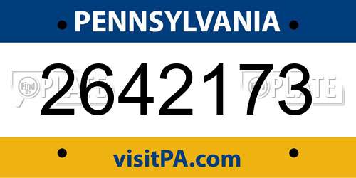 2642173 Pennsylvania License Plate