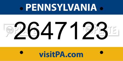 2647123 Pennsylvania License Plate