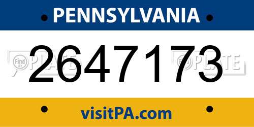 2647173 Pennsylvania License Plate