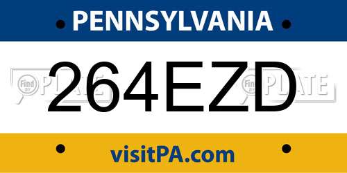 264EZD Pennsylvania License Plate