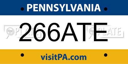 266ATE Pennsylvania License Plate
