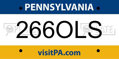 266OLS Pennsylvania License Plate