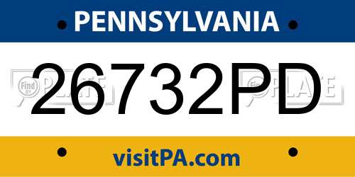 26732PD Pennsylvania License Plate