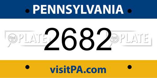 2682 Pennsylvania License Plate