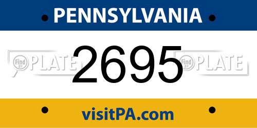 2695 Pennsylvania License Plate