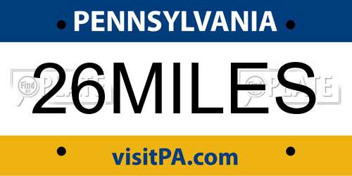26MILES Pennsylvania License Plate