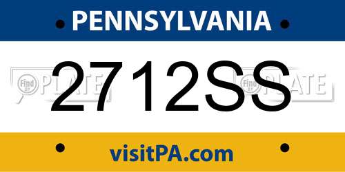 2712SS Pennsylvania License Plate