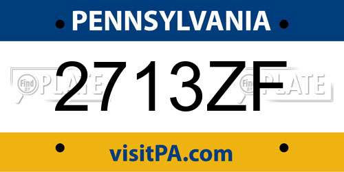 2713ZF Pennsylvania License Plate