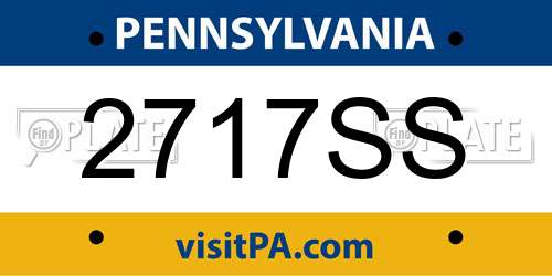 2717SS Pennsylvania License Plate