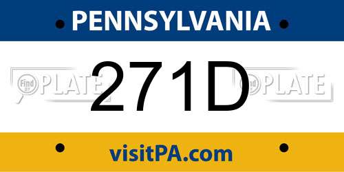 271D Pennsylvania License Plate