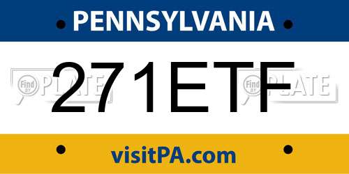 271ETF Pennsylvania License Plate