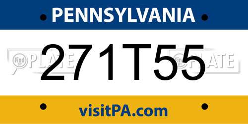 271T55 Pennsylvania License Plate