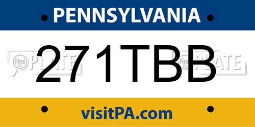 271TBB Pennsylvania License Plate