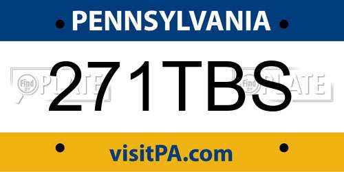 271TBS Pennsylvania License Plate