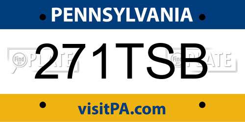 271TSB Pennsylvania License Plate
