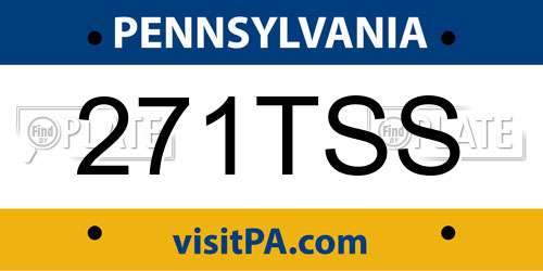 271TSS Pennsylvania License Plate