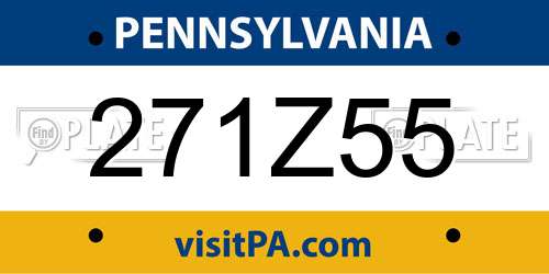 271Z55 Pennsylvania License Plate
