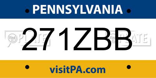 271ZBB Pennsylvania License Plate