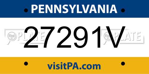 27291V Pennsylvania License Plate