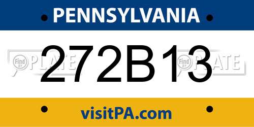 272B13 Pennsylvania License Plate