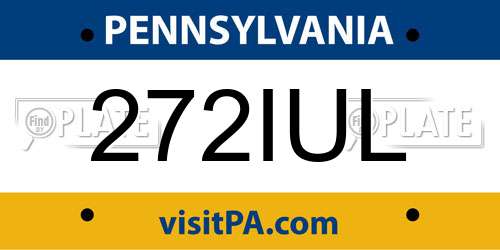 272IUL Pennsylvania License Plate