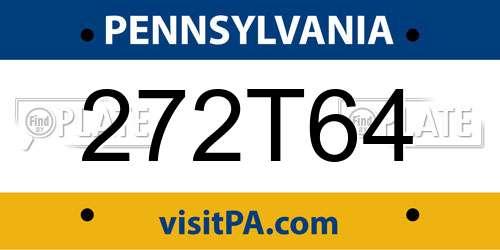 272T64 Pennsylvania License Plate