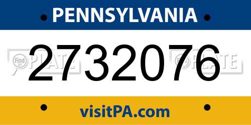 2732076 Pennsylvania License Plate
