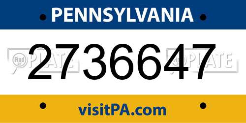 2736647 Pennsylvania License Plate
