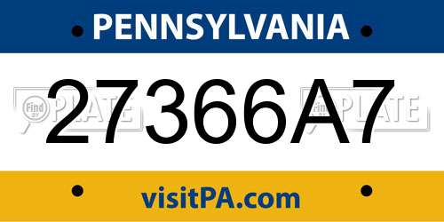 27366A7 Pennsylvania License Plate