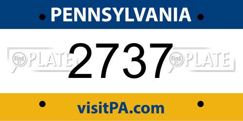 2737 Pennsylvania License Plate