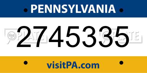 2745335 Pennsylvania License Plate