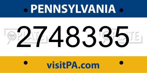 2748335 Pennsylvania License Plate