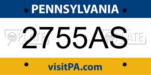 2755AS Pennsylvania License Plate