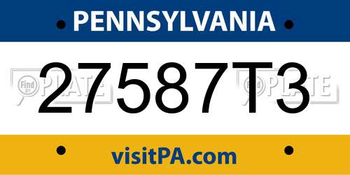 27587T3 Pennsylvania License Plate
