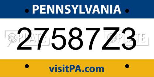 27587Z3 Pennsylvania License Plate