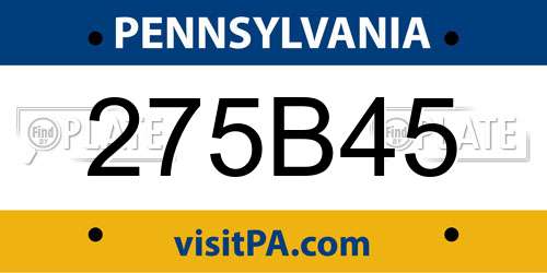 275B45 Pennsylvania License Plate