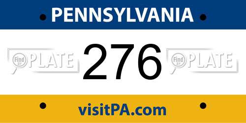 276 Pennsylvania License Plate