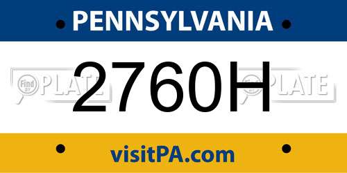 2760H Pennsylvania License Plate