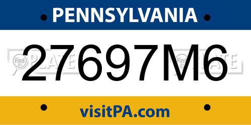 27697M6 Pennsylvania License Plate