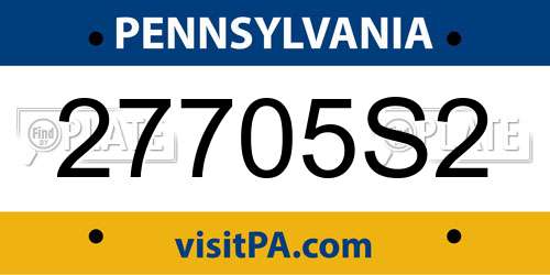 27705S2 Pennsylvania License Plate