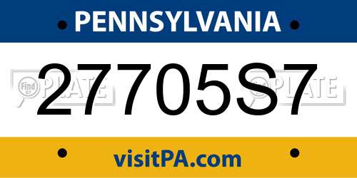 27705S7 Pennsylvania License Plate
